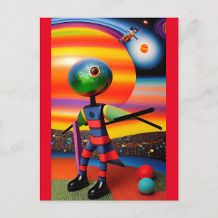Wachten op de ballen om Surrealisme te laten valle Briefkaart