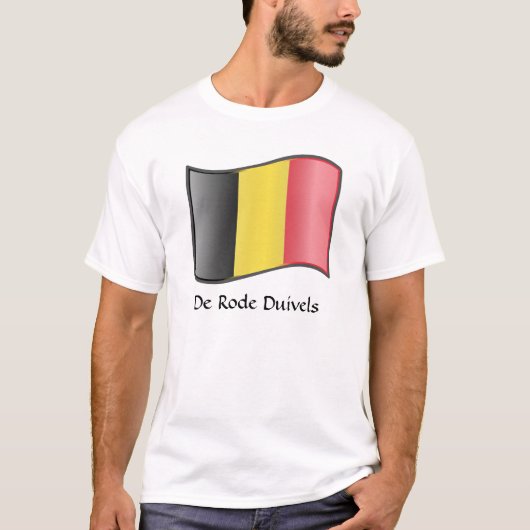 Wachten op de Belgische vlag De Rode Duivels T-Shi T-shirt (Voorkant)