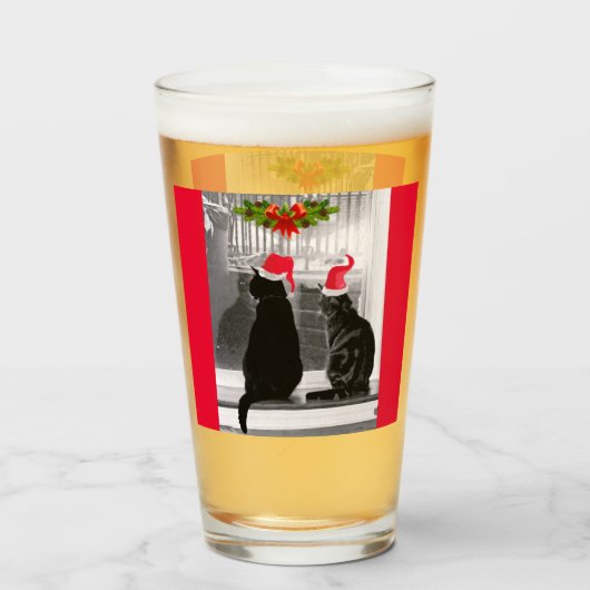 Wachten op de kerstman glas (Voorkant gevuld)