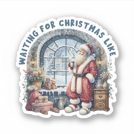Wachten op de Santa Vinyl Sticker (Voorkant)