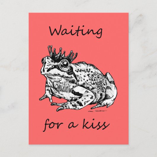 Wachten op een kus briefkaart (Voorkant)