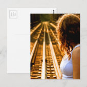 Wachten op een trein briefkaart (Voorkant / Achterkant)