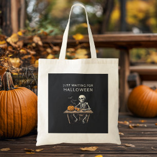 Wachten op Halloween Canvas tas   grappig