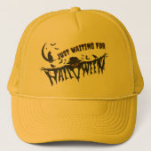 Wachten op Halloween Fun Pumpkin Cat Ghostly Trucker Pet (Voorkant)