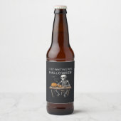 Wachten op Halloween | Fun Skeleton Bier Etiket (Voorkant)