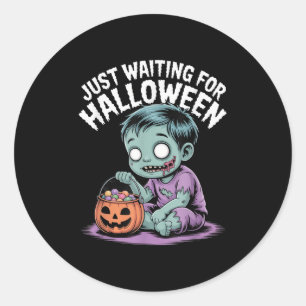 Wachten op Halloween grappige Halloween quotes Ronde Sticker