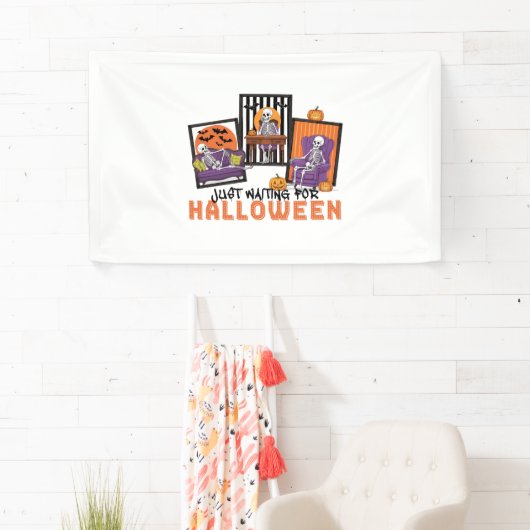 Wachten op Halloween Herfst Vibes Spandoek (Insitu)