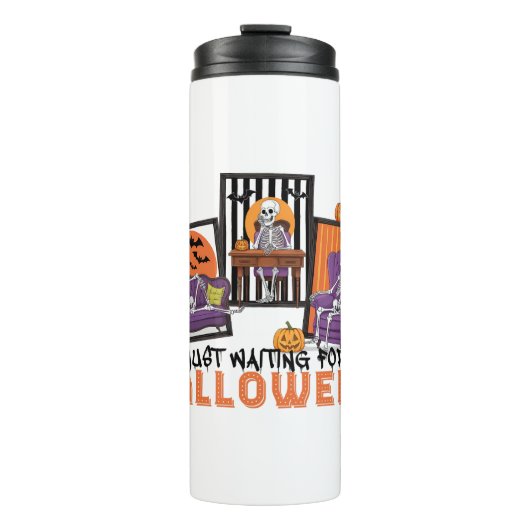 Wachten op Halloween Herfst Vibes Thermosbeker (Voorkant)