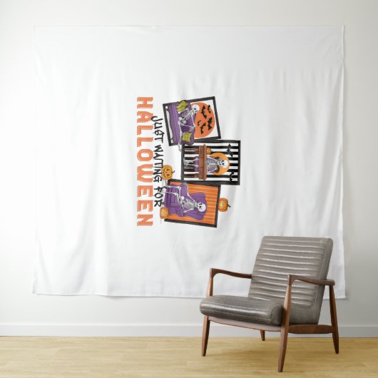 Wachten op Halloween Herfst Vibes Wandkleed (In Situ (horizontaal))