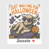 Wachten op Halloween Highland Koe Sticker (Vel)
