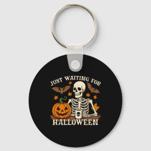 Wachten op Halloween Jack of Lantern Skeleto Sleutelhanger