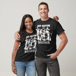 Wachten op Halloween leuke heksen kat spookachtig T-shirt