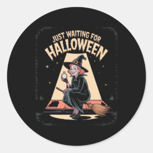Wachten op Halloween Quote Summer Ronde Sticker