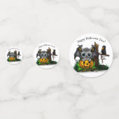 Wachten op Halloween, Schattige Bat en Raven Confetti (Achterkanten)