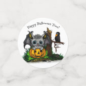 Wachten op Halloween, Schattige Bat en Raven Confetti (Kleine voorkant)