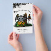 Wachten op Halloween, Schattige Bat en Raven Flyer (Hand)