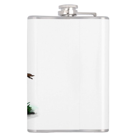 Wachten op Halloween, Schattige Bat en Raven Heupfles (Achterkant)