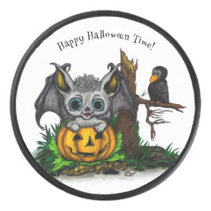 Wachten op Halloween, Schattige Bat en Raven Hockey Puck