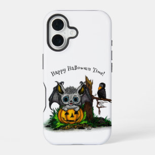 Wachten op Halloween, Schattige Bat en Raven iPhone 16 Hoesje