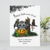 Wachten op Halloween, Schattige Bat en Raven Menu (Staand voorkant)