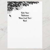 Wachten op Halloween, Schattige Bat en Raven Menu (Achterkant)