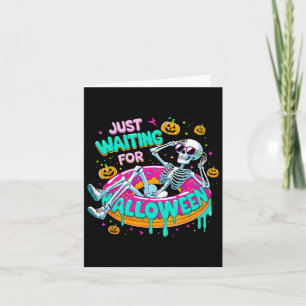 Wachten op Halloween Skeleton Donut Summerwe Kaart