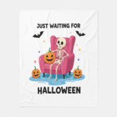 Wachten op Halloween Skeleton Fleece Deken (Voorkant)