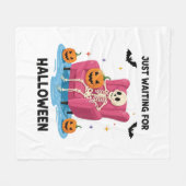 Wachten op Halloween Skeleton Fleece Deken (Voorkant (Horizontaal))