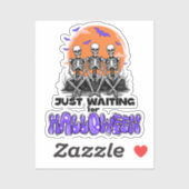 Wachten op Halloween Skeleton Funny Sticker (Vel)