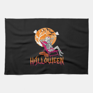 Wachten op Halloween Summer Nurse Skeleton P Theedoek