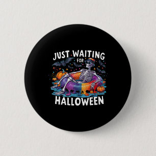 Wachten op het griezelige seizoen van Halloween Ronde Button 5,7 Cm