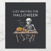 Wachten op het Halloween Wine Label | grappig Wijn Etiket (Enkel label)