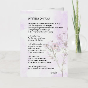 Wachten op jou Liefdesgedicht Poëzie Folie Wenskaart