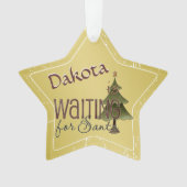Wachten op kerstboom gepersonaliseerd ornament (voorkant)
