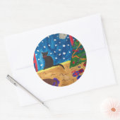 Wachten op Kerstmis Ronde Sticker (Envelop)