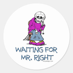 Wachten op Mr.Right Ronde Sticker