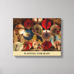 "WACHTEN OP REGEN" CANVAS AFDRUK