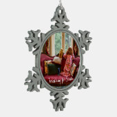 Wachten op Santa ~ Snowflake Framed Ornament (Links)