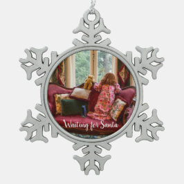 Wachten op Santa ~ Snowflake Framed Ornament