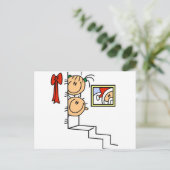 Wachten op Santa T-shirts en cadeautjes Feestdagenkaart (Staand voorkant)