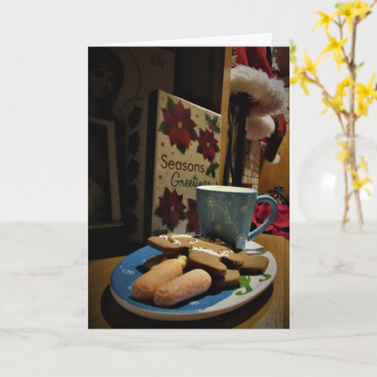 “Wachten op Sinterklaas..." Kerstkaart Kaart (Gele Bloem)