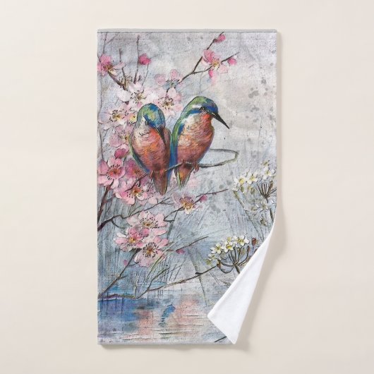 Wachten op Supper Kingfisher Bird Handdoek (Handdoek)