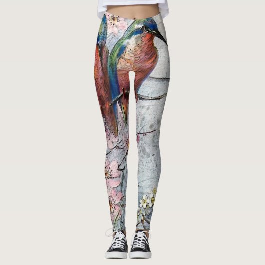 Wachten op Supper Kingfisher Bird Leggings (Voorkant)