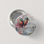 Wachten op Supper Kingfisher Bird Ronde Button 3,2 Cm (Voorkant /achterkant)