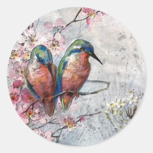 Wachten op Supper Kingfisher Bird Ronde Sticker