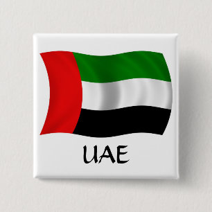 Wachten op UAE-vlag Vierkante Button 5,1 Cm