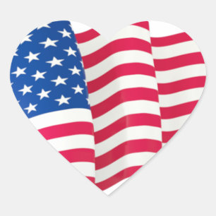 Wachten op Verenigde Staten Vlag Rood Blauwe Stars Hart Sticker