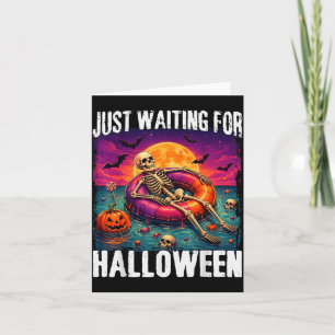 Wachten tot Halloween Zomer Skelet Mannen Vrouwen Kaart