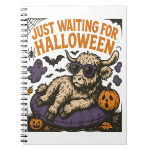 Wachtend Op Halloween Highland Rund Notitieboek