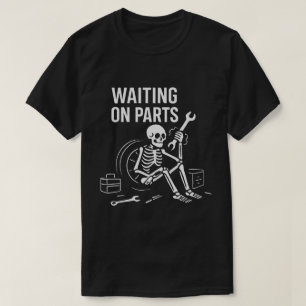 Wachtend op Onderdelen Monteur Skelet Minimalist T-shirt